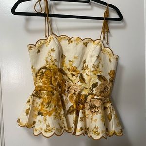 Zimmermann Alaine Floral Linen Top